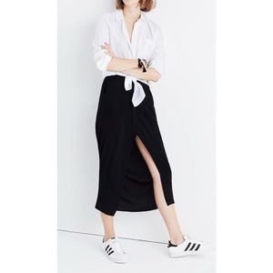 Madewell Black Overlay Midi Skirt